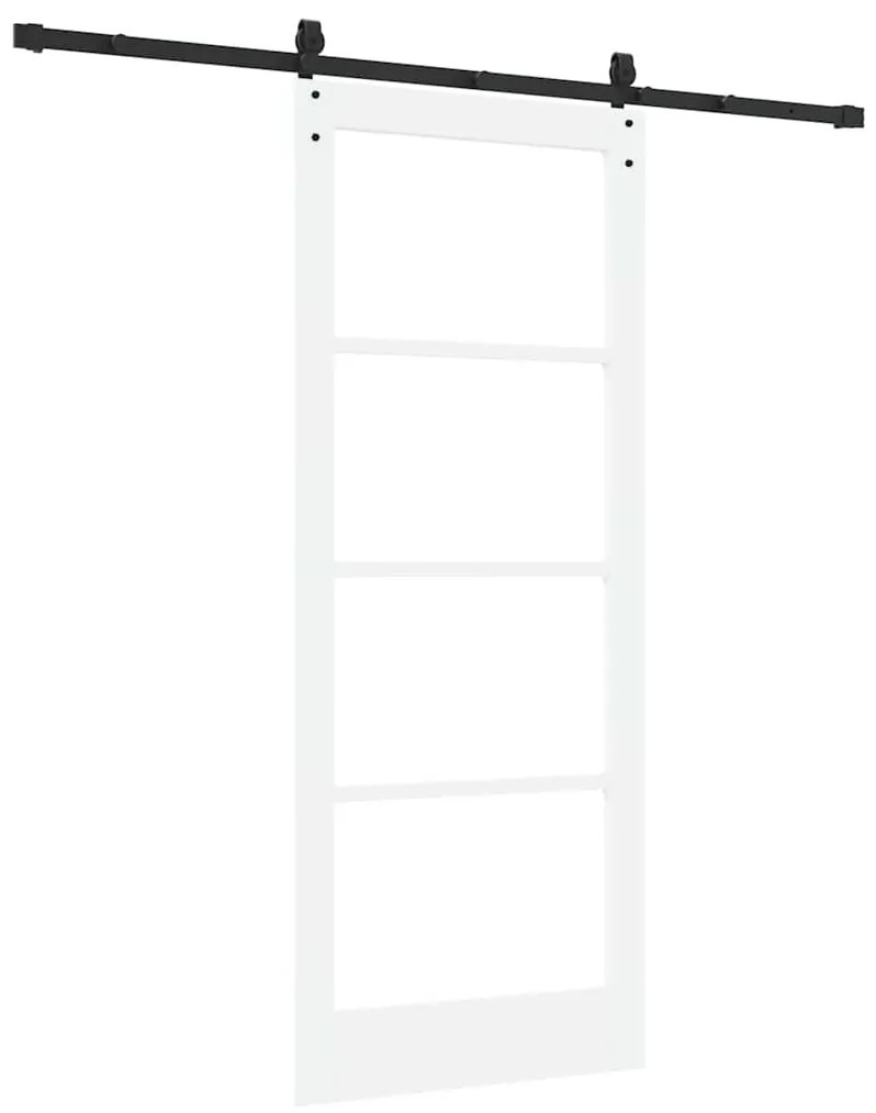 Porta Deslizante com Conjunto de Hardware Branca 83x202 cm Madeira Sól