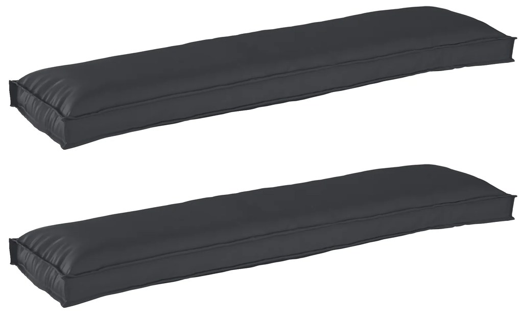 vidaXL Conjunto de Almofadas para Palete 2 pcs Preto 150 x 40 x 8 cm