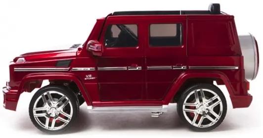 Mercedes G63 12v, Carro elétrico infantil módulo de música, assento de couro, pneus de borracha EVA Vermelho