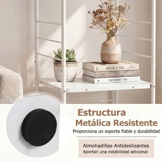 Estante giratória de 4 níveis Torre 360° com estrutura metálica 40 x 40 x 115 cm economiza espaço de canto para escritório, casa, sala, branca