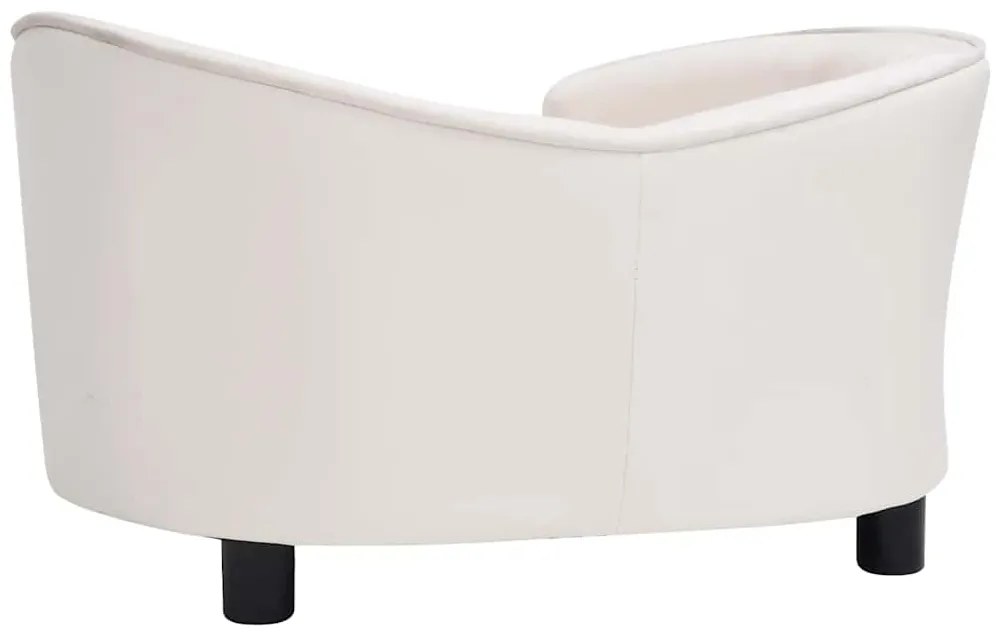 Sofá para cães 69x49x40 cm pelúcia e couro artificial cor creme