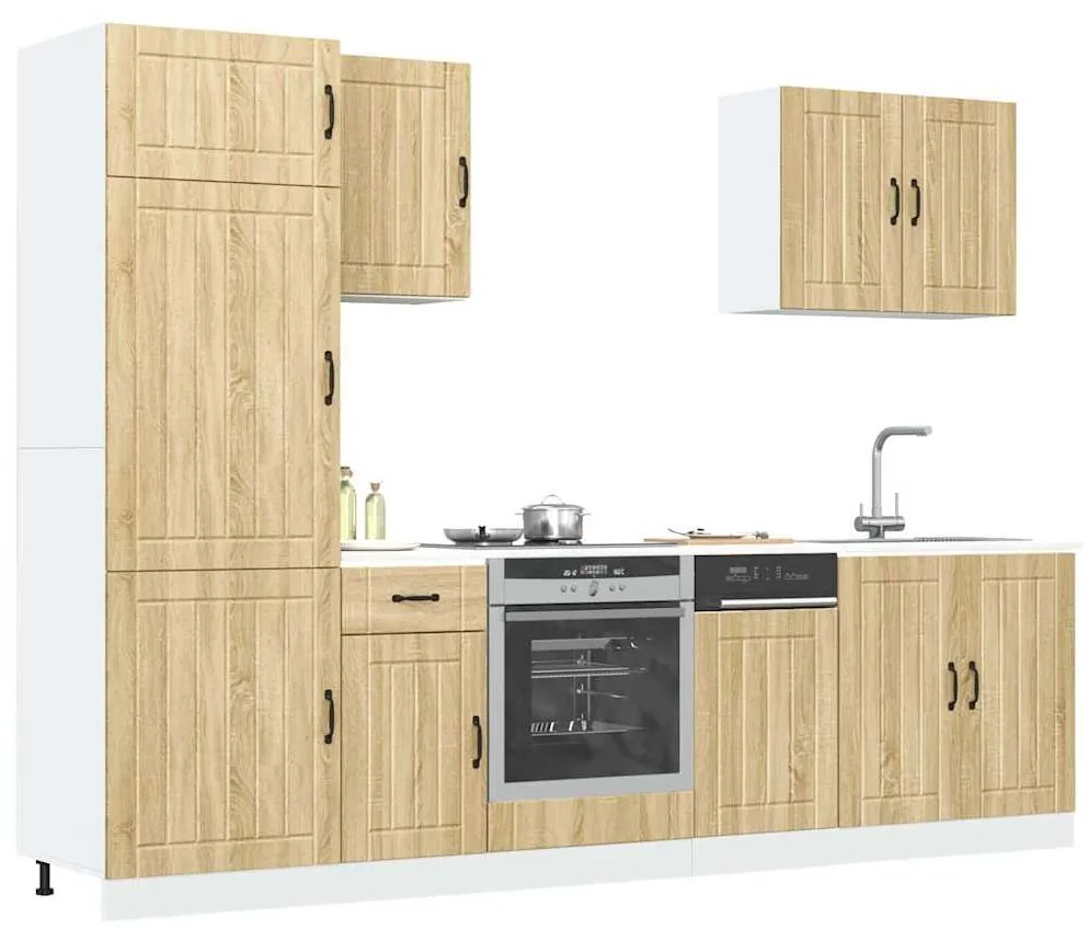 7 peças armário de cozinha conjunto Lucca sonoma carvalho