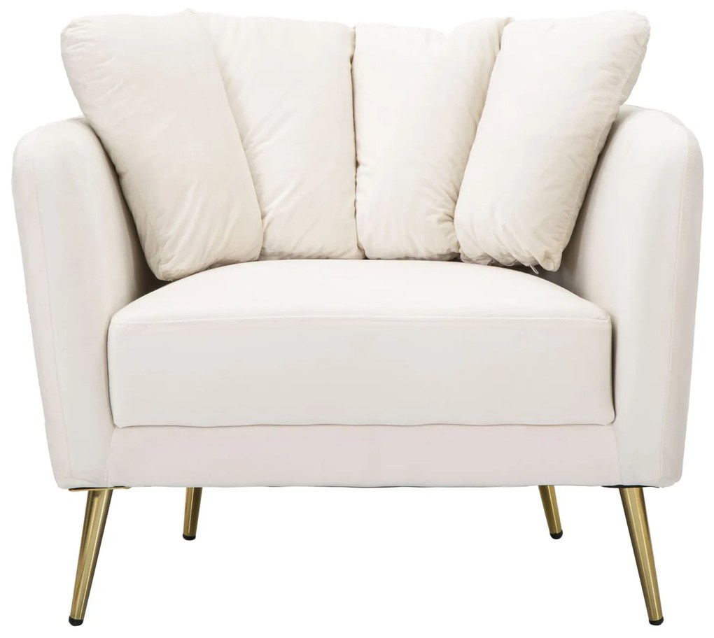 POLTRONA KIEV 88X77X74 CM CREME E DOURADO