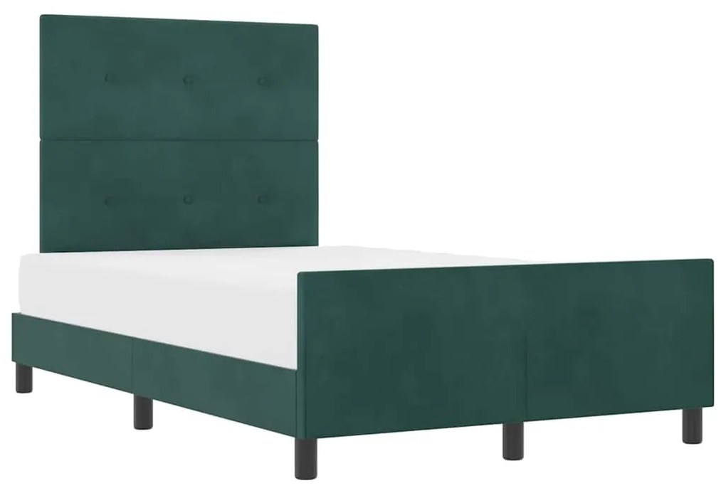 Cama vidaXL Verde Escuro 120x200 cm Veludo