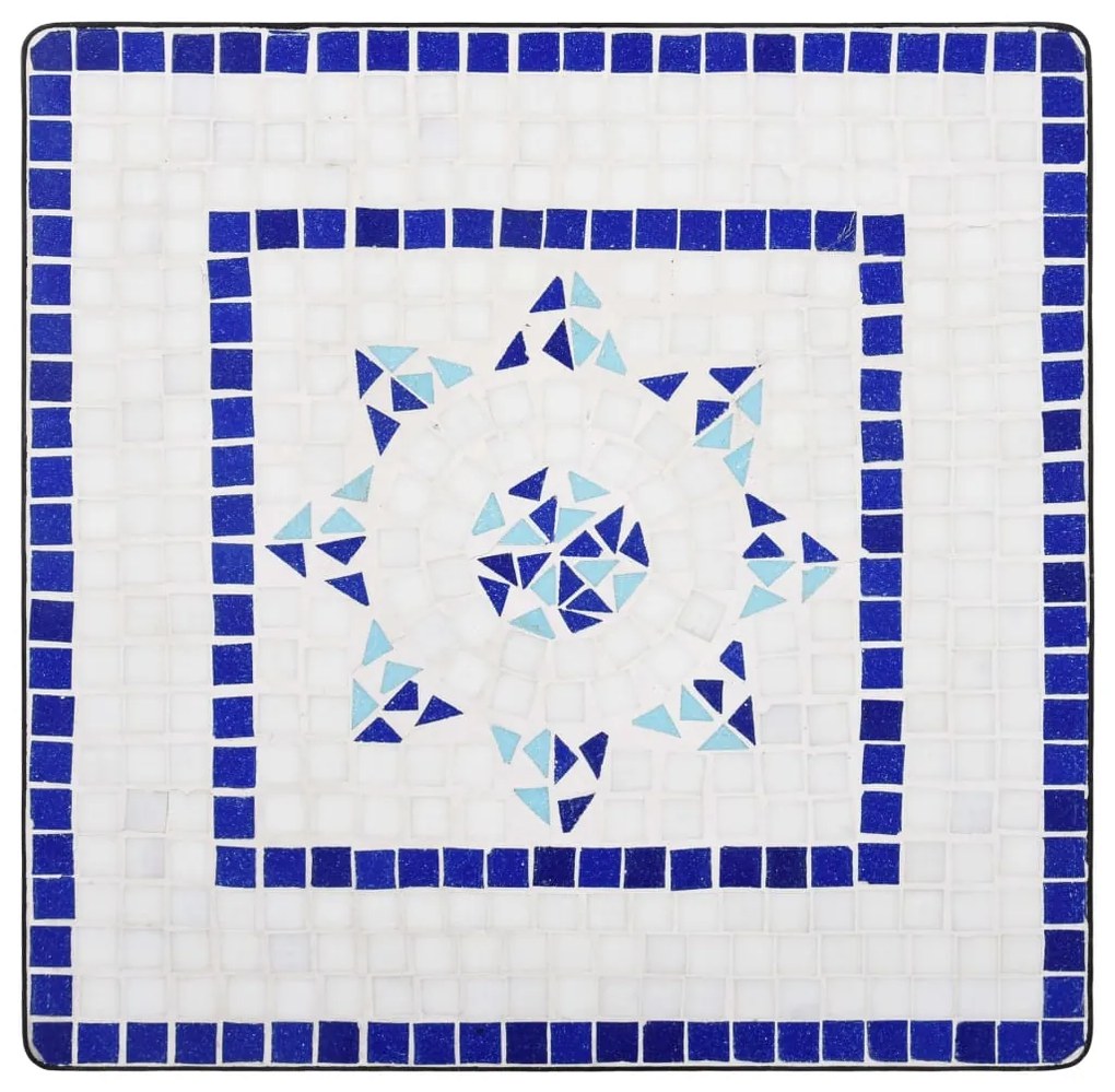 3 pcs conjunto bistro em mosaico azulejos cerâmica azul/branco