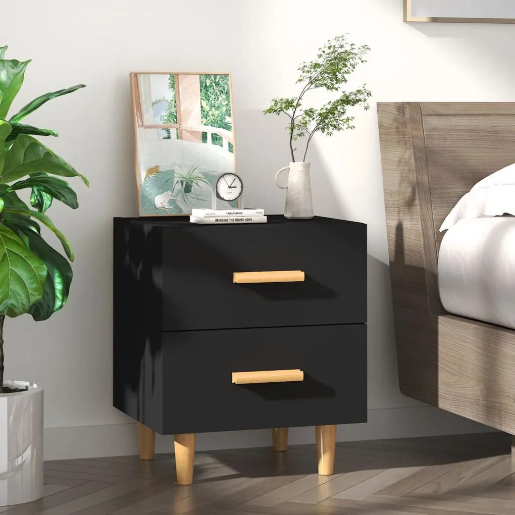 vidaXL Mesa de cabeceira 40x35x47,5 cm preto