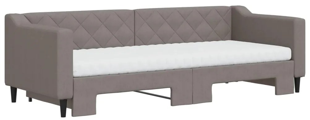 Sofá-cama c/ gavetão/colchões 80x200cm tecido cinza-acastanhado