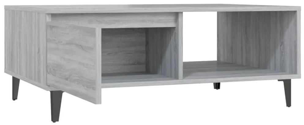 Mesa de centro 90x60x35 cm derivados de madeira cinzento sonoma