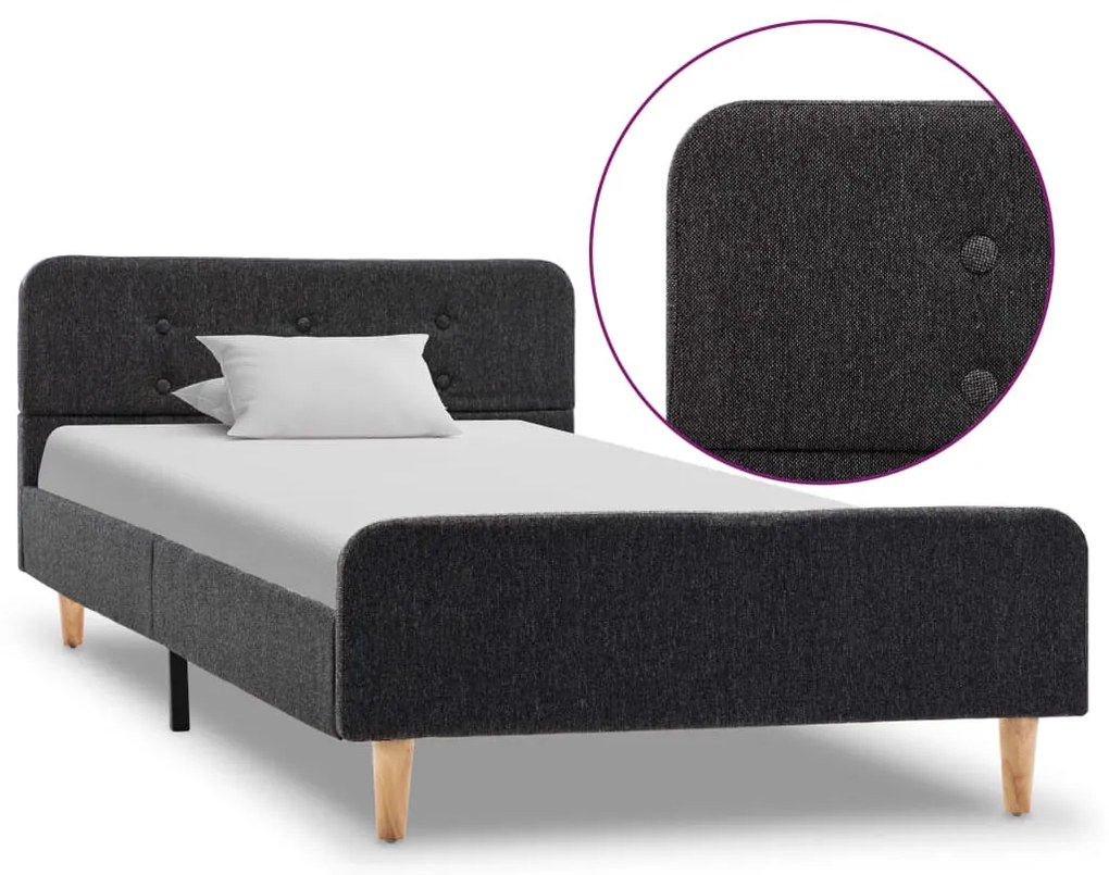 vidaXL Estrutura de cama 100x200 cm serapilheira cinzento-escuro