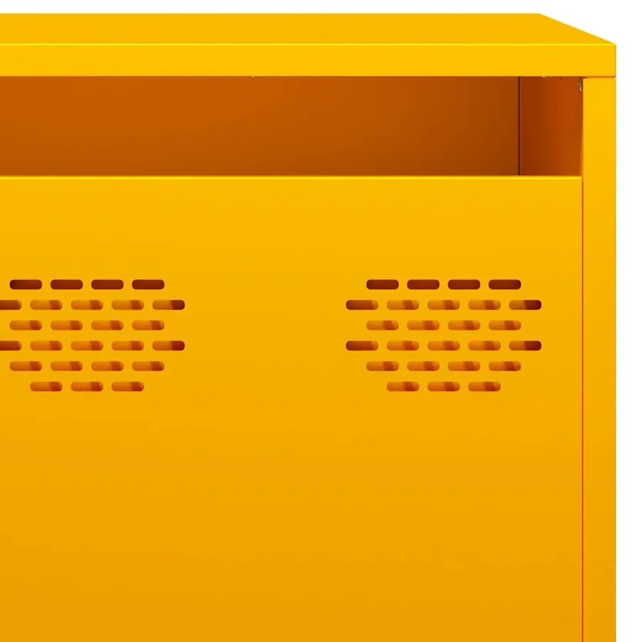 Móvel de TV 202x39x43,5 cm aço laminado a frio amarelo mostarda