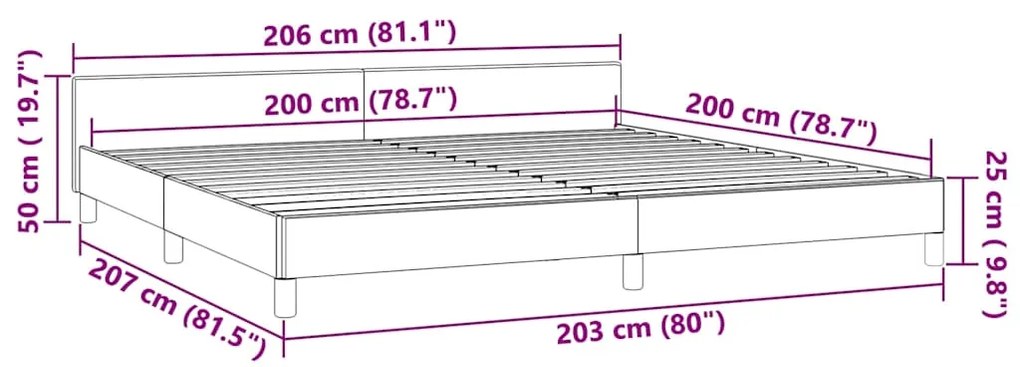 Estrutura cama c/ cabeceira sem colchão 200x200 cm veludo rosa