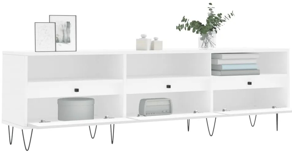 Móvel de TV 150x30x44,5 cm derivados de madeira branco