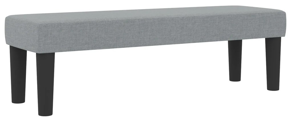 Cama Box Spring com Colchão &amp; Banco Cinza Claro 120x200 cm Tecido