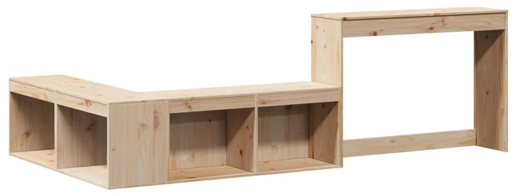 Mesa de cabeceira com secretária 232x112x75 cm pinho maciço