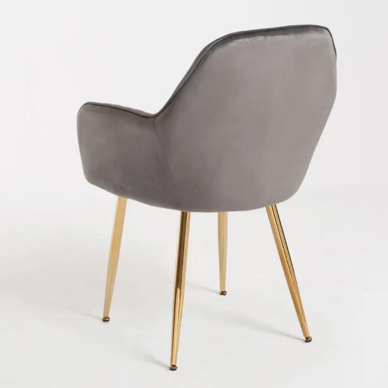 Cadeira Lucy em Veludo - Cinzento Escuro - Design Nórdico