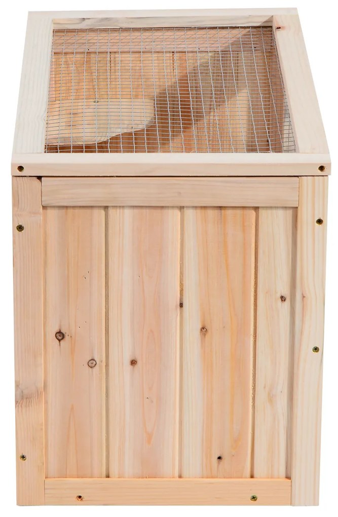 Gaiola de madeira de hamster Casa de roedores para pequenos animais 2 níveis 60x35x42cm