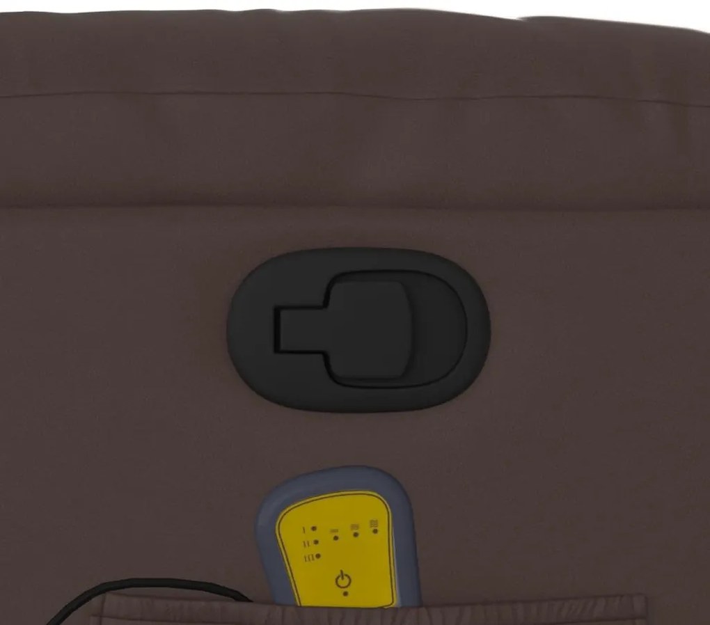 Poltrona de massagens reclinável couro artificial castanho