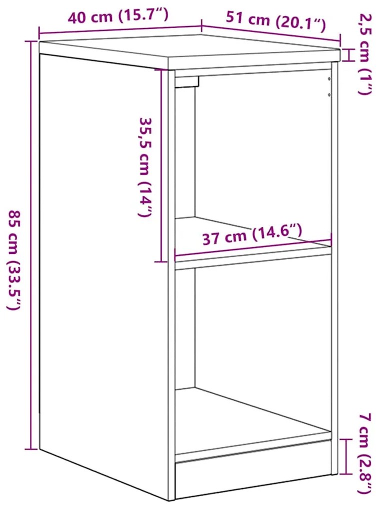 Armário de arrumação de garagem cinzento sonoma 40x51x85 cm