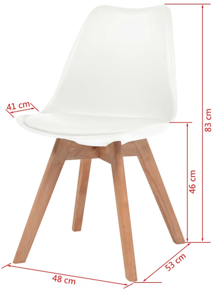 Cadeiras de jantar 2 pcs plástico branco