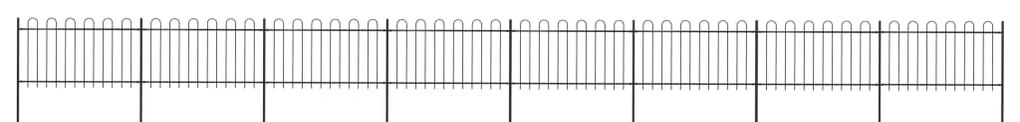 Cerca de jardim com topo em aros 13,6x1 m aço preto