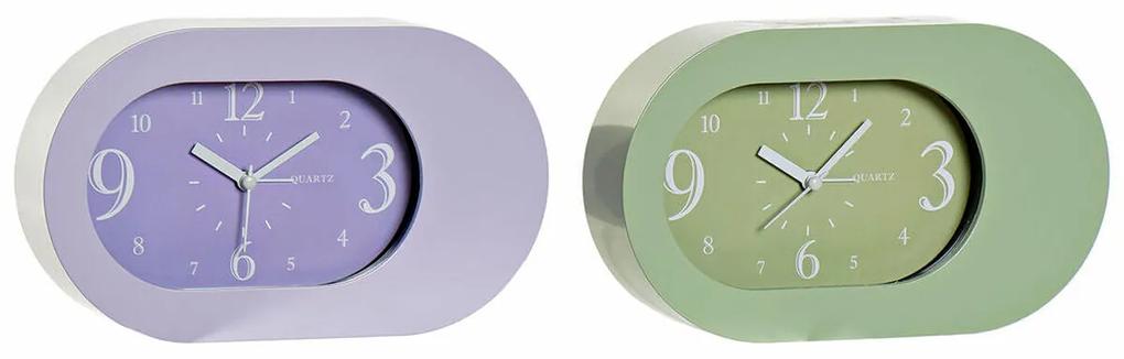 Relógio-Despertador DKD Home Decor Lilás Verde PVC (21 x 4.7 x 12.6 cm) (2 pcs)
