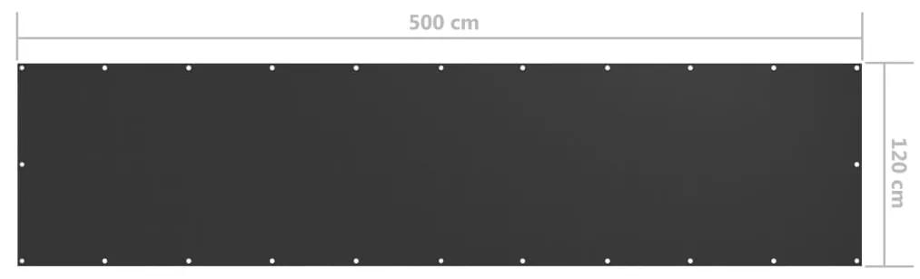 Tela de varanda 120x500 cm tecido Oxford antracite