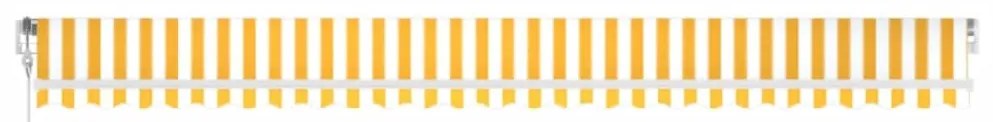 Toldo autom. LED e sensor de vento 600x350 cm amarelo/branco
