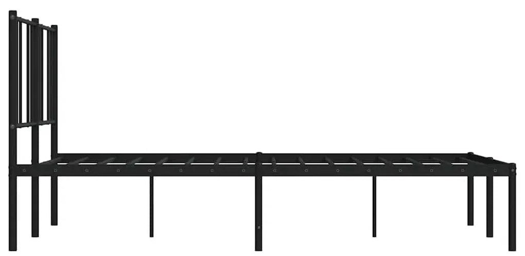 Estrutura de cama com cabeceira 135x190 cm metal preto