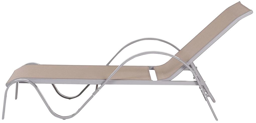 Espreguiçadeira reclinável em metal castanho claro PROCIDA Beliani