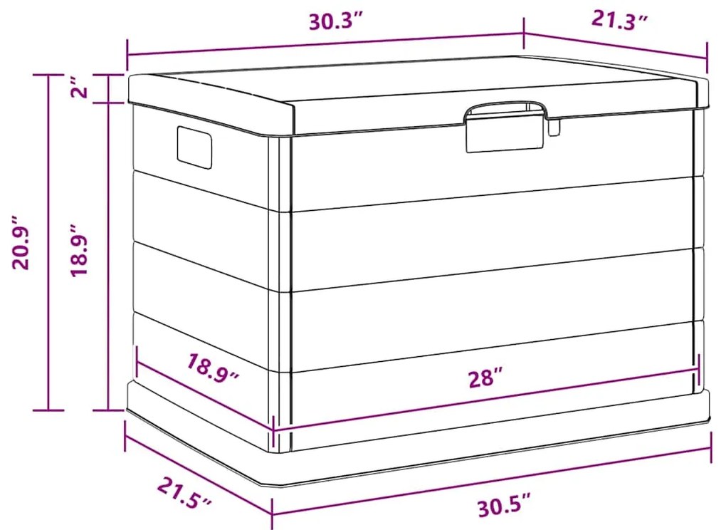Caixa de Armazenamento para Jardim - Antracite, 77,5 x 54,5 x 53 cm, P