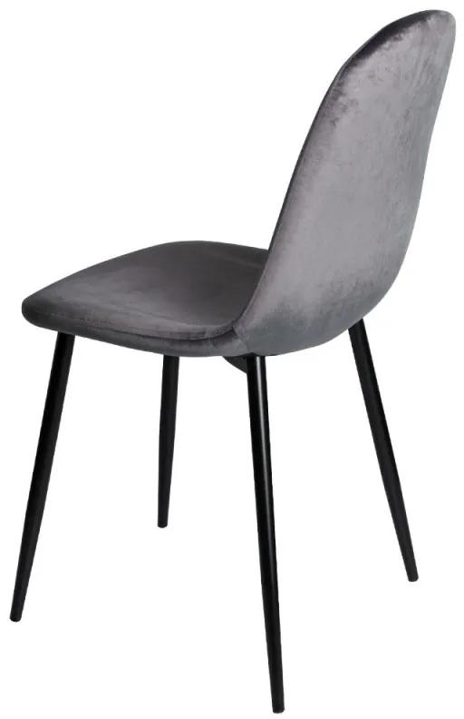 Pack 4 Cadeiras Teok Black Veludo - Cinza escuro
