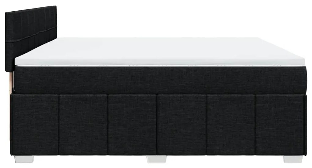 Cama com molas/colchão 180x200 cm tecido preto