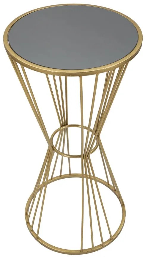 MESA APOIO REDONDA Ø 40X80 CM DOURADA