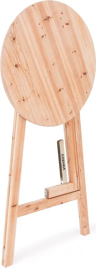 Mesa dobrável alta em madeira maciça Ø80 x 111 cm Castanho