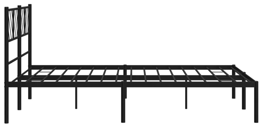 Estrutura de cama com cabeceira 140x190 cm metal preto