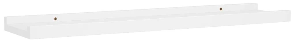 Unidade de prateleiras com rebordo 2 pcs 60x9x3 cm MDF branco