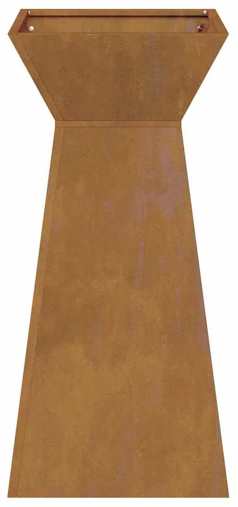 Vasos de pilar de jardim da , 2 peças com tigela de 35x35x73 cm em aço