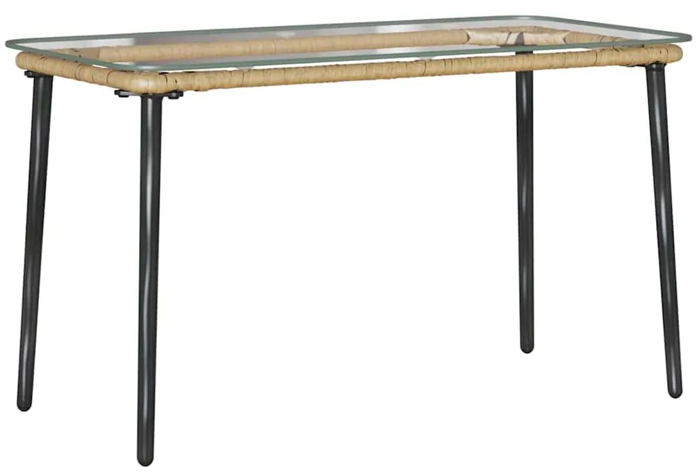 Mesa de Jardim Natural 80 x 40 x 45 cm Rattan Sintético