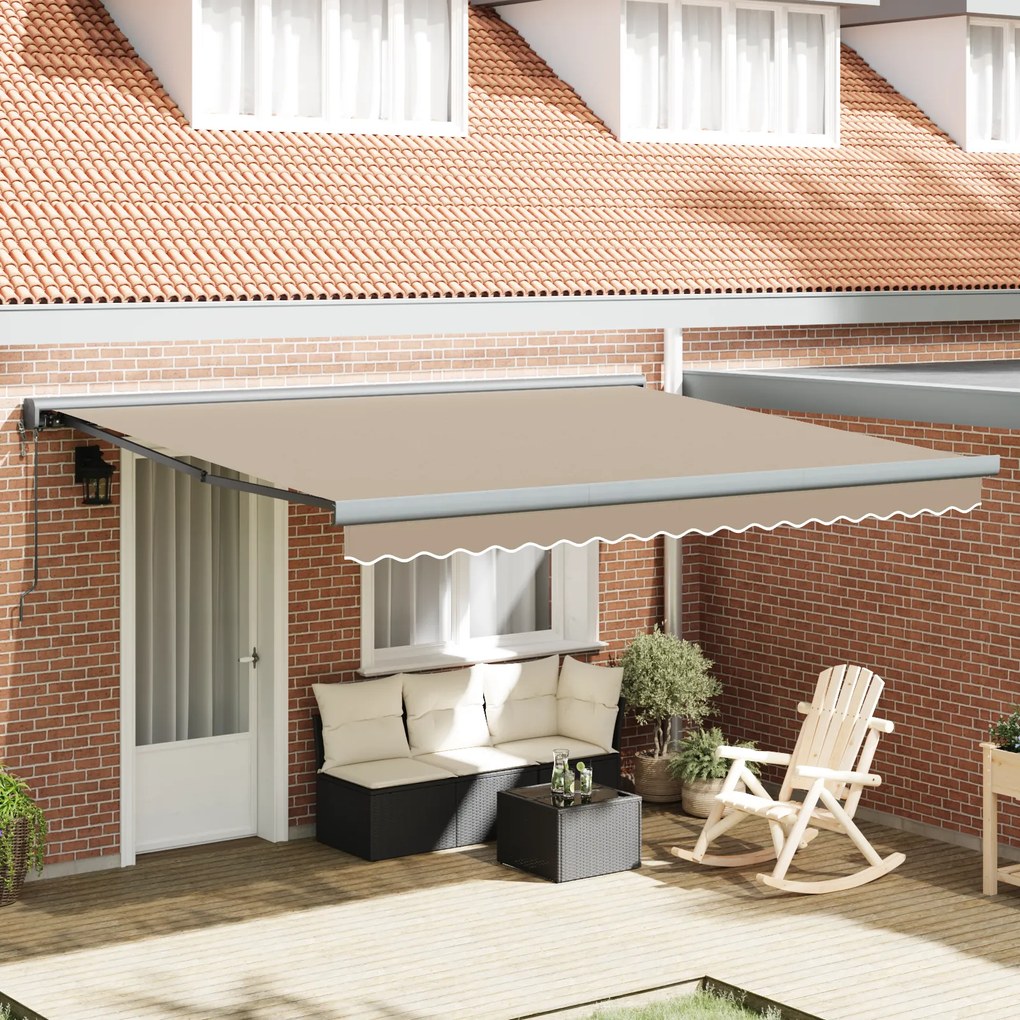 vidaXL Toldo Retrátil Automático Bege 400x300 cm