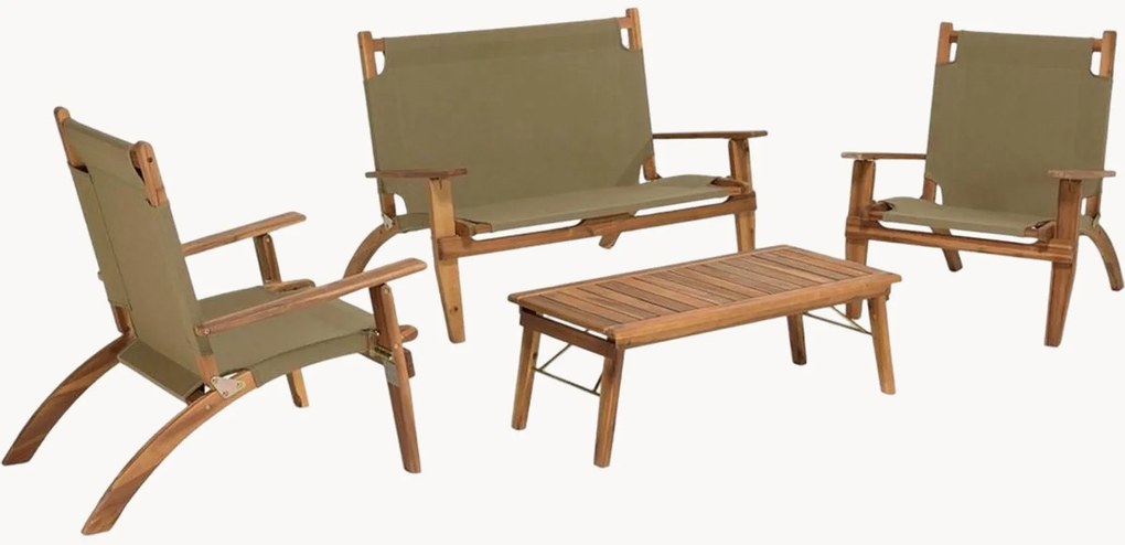 Conjunto lounge de jardim em madeira de acácia Vick, conjunto de 4