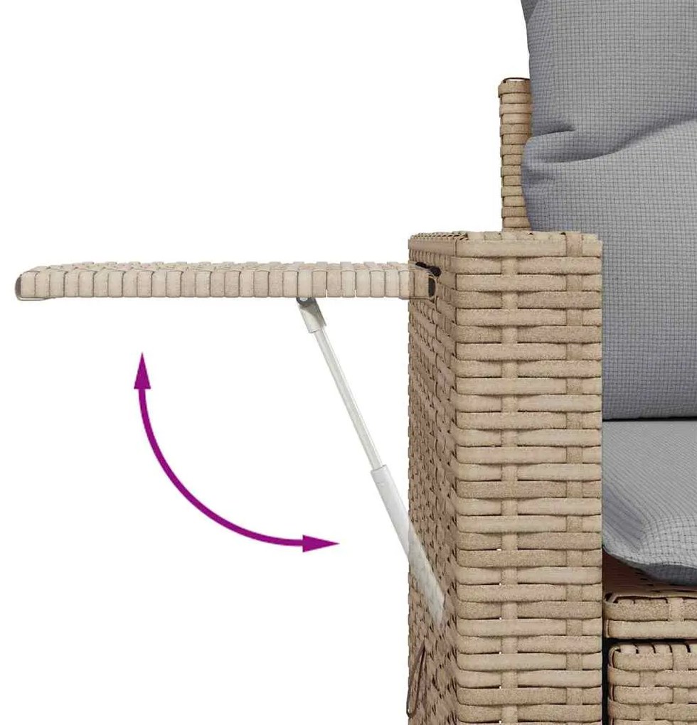 Conjunto de Sofá de Jardim vidaXL 10 Peças com Almofadas Bege Vime Sin