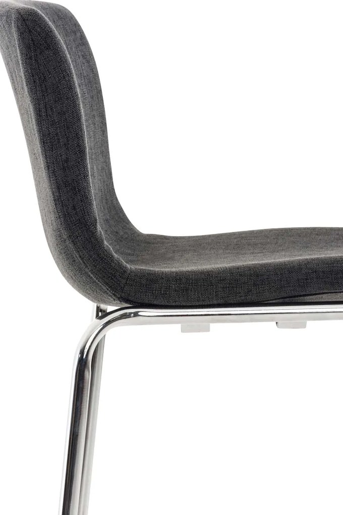 Conjunto de 2 bancos de bar Hoover em tecido e com estrutura cromada 43 x 100 x 48 cm Cinzento escuro