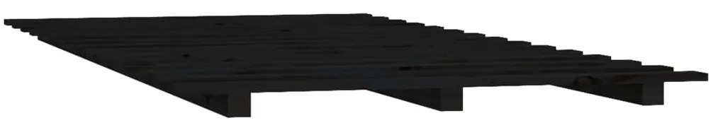 Estrutura de cama 140x190 cm madeira de pinho maciça preto
