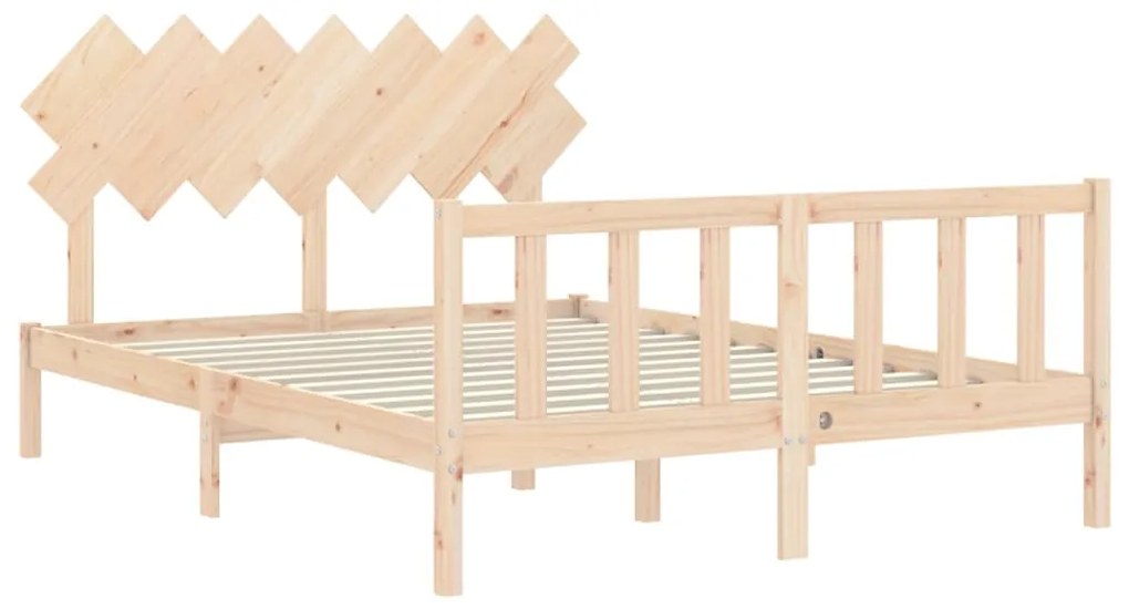 Cama sem colchão 140x190 cm madeira de pinho maciça