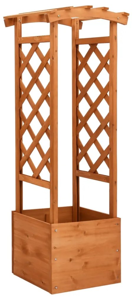 47251 vidaXL Vaso de treliça com arco 49x39x130 cm madeira de abeto