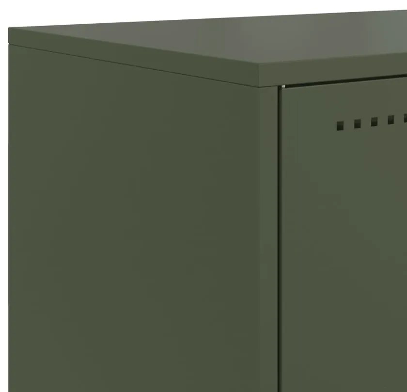 Móvel de TV 100,5x39x43,5 cm aço verde-azeitona