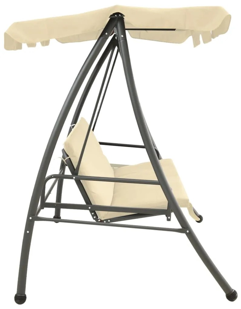 Baloiço de jardim com toldo branco areia
