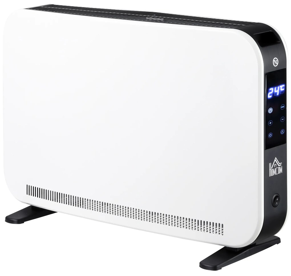 Aquecedor Elétrico 1830-2180W com 3 Modos Ecrã Táctil LED Termóstato Regulável Temporizador para 12-18 ㎡ Branco