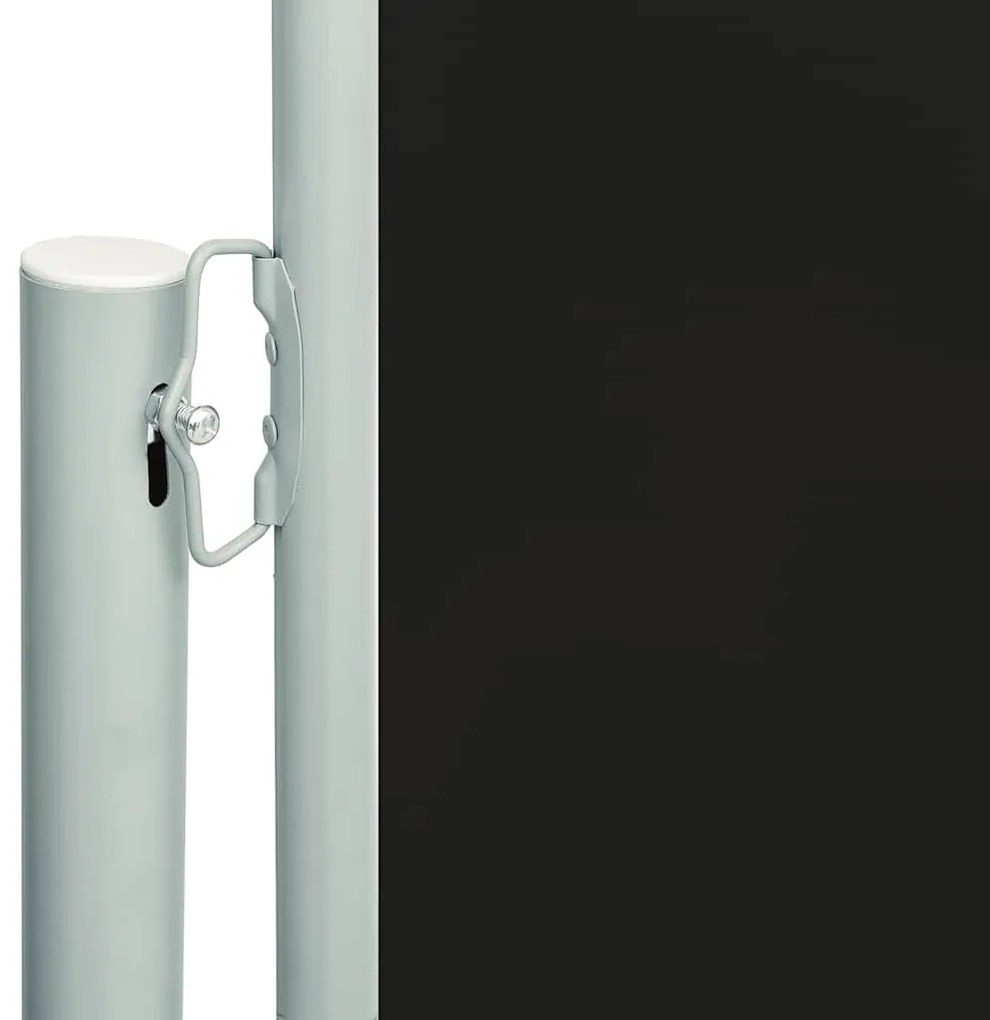Toldo lateral retrátil para pátio 220x600 cm preto