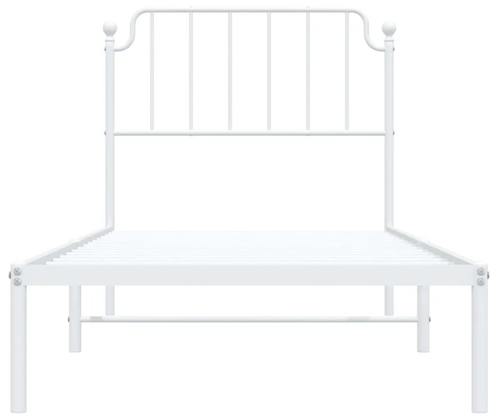 Estrutura de cama com cabeceira 90x190 cm metal branco